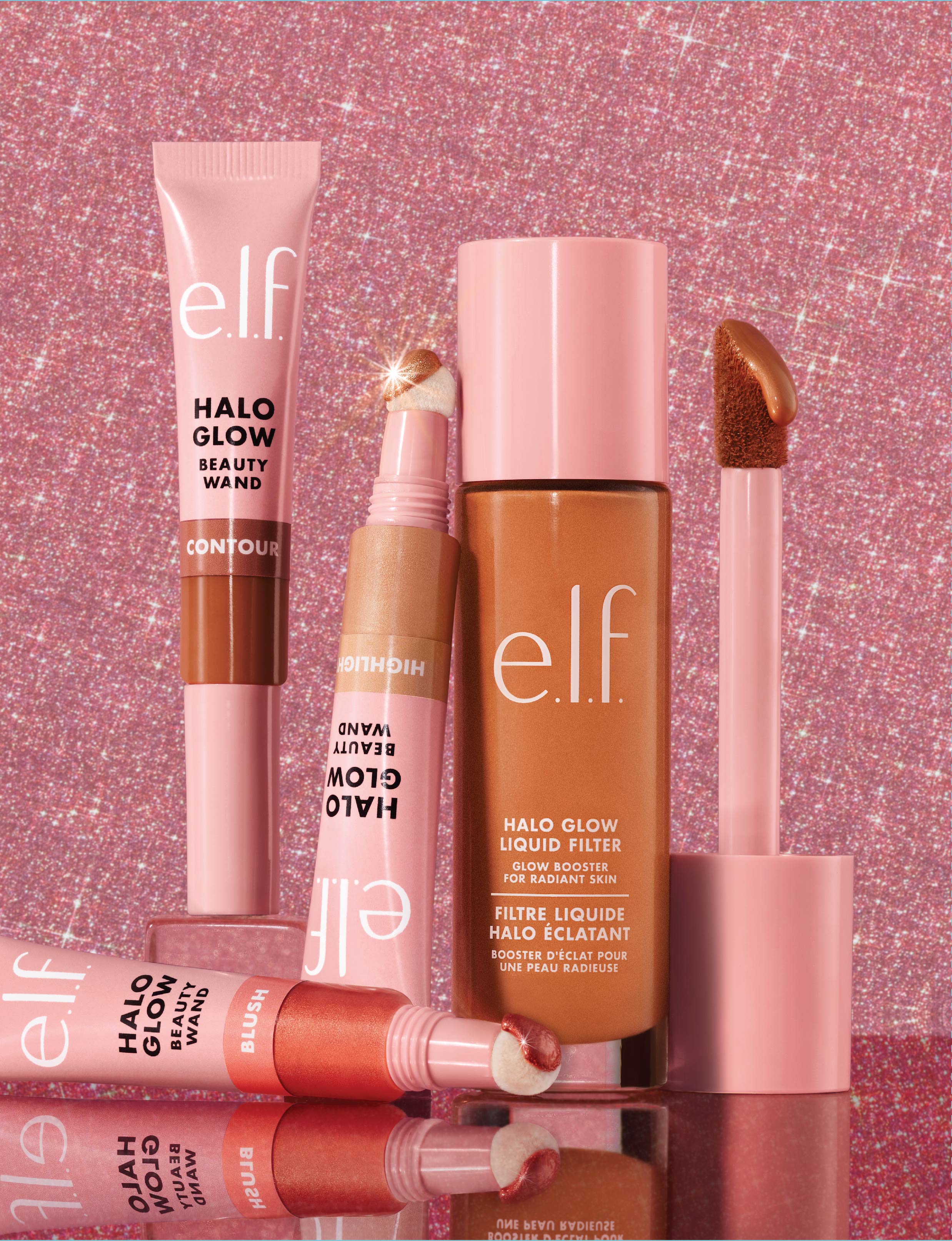 elf Halo Glow Liquid Filters + Blushes Expansion Swatches