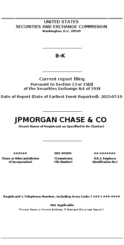 JPM : 8-K Current report filing
