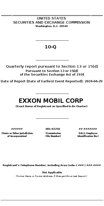 XOM : 10-Q Quarterly report pursuant to Section 13 or 15(d)