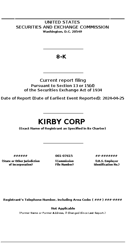 kex : 8-K Current report filing