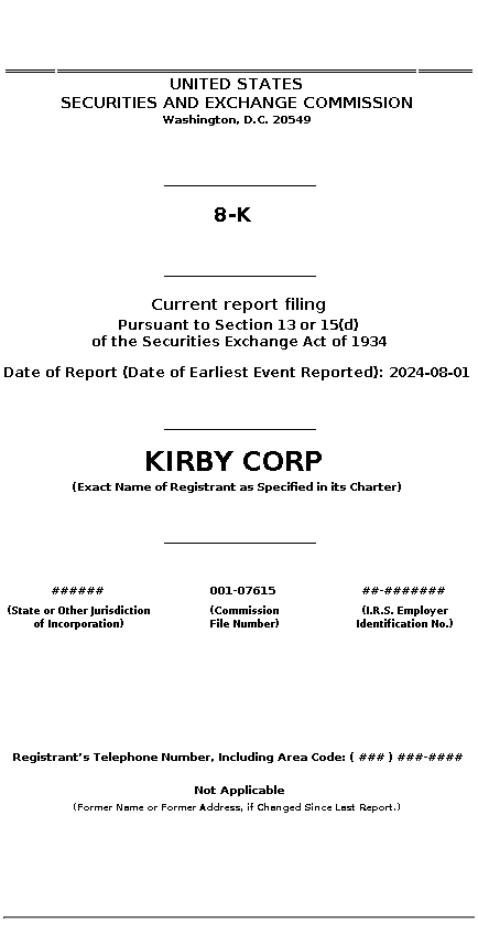 kex : 8-K Current report filing