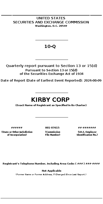 kex : 10-Q Quarterly report pursuant to Section 13 or 15(d)