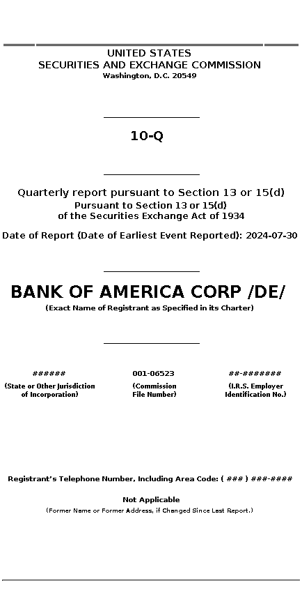 bac : 10-Q Quarterly report pursuant to Section 13 or 15(d)