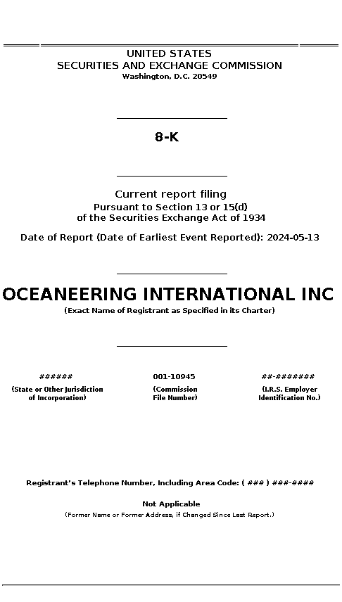 OII : 8-K Current report filing