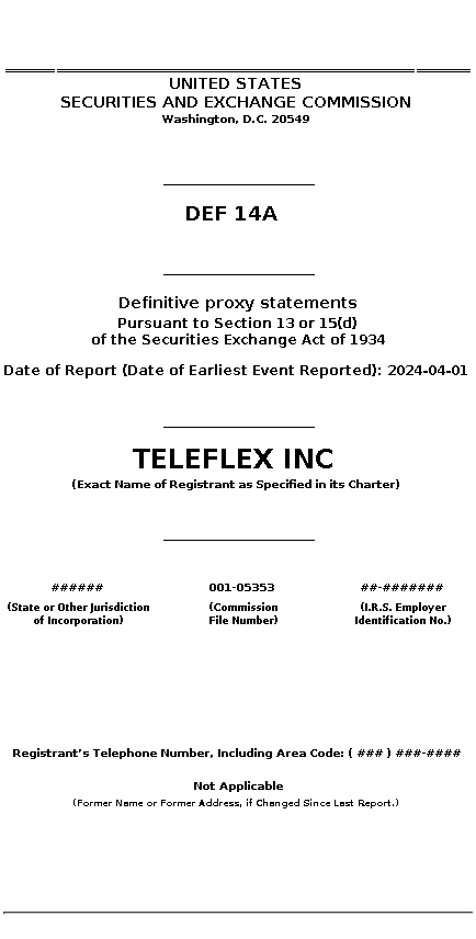 TFX : DEF 14A Definitive proxy statements