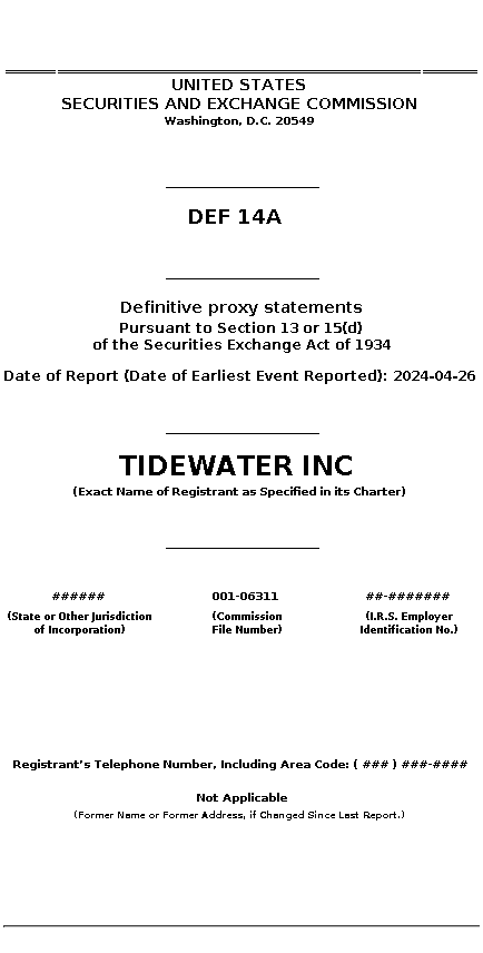 TDW : DEF 14A Definitive proxy statements