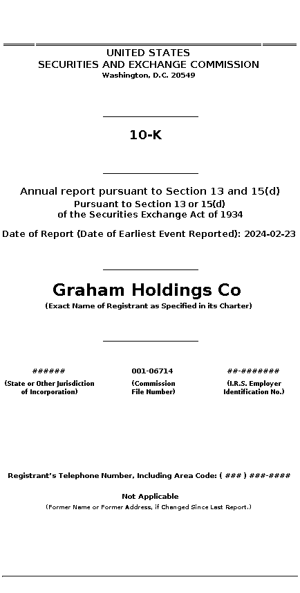 GHC : 10-K Annual report pursuant to Section 13 and 15(d)