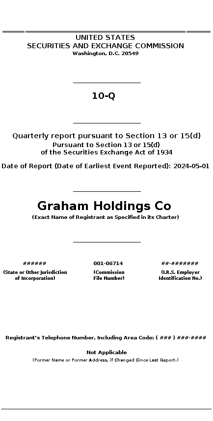 GHC : 10-Q Quarterly report pursuant to Section 13 or 15(d)