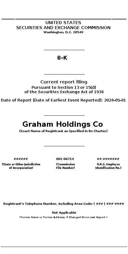 GHC : 8-K Current report filing