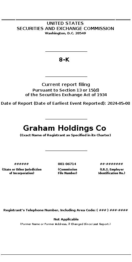 GHC : 8-K Current report filing
