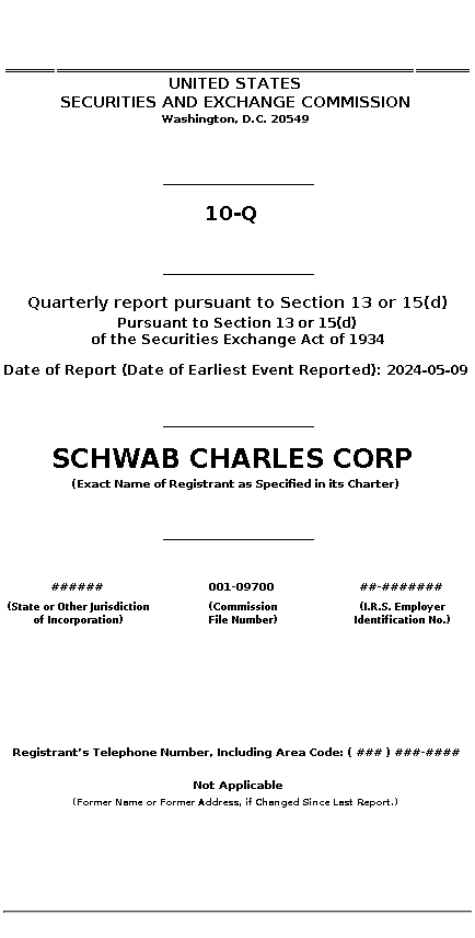 schw : 10-Q Quarterly report pursuant to Section 13 or 15(d)