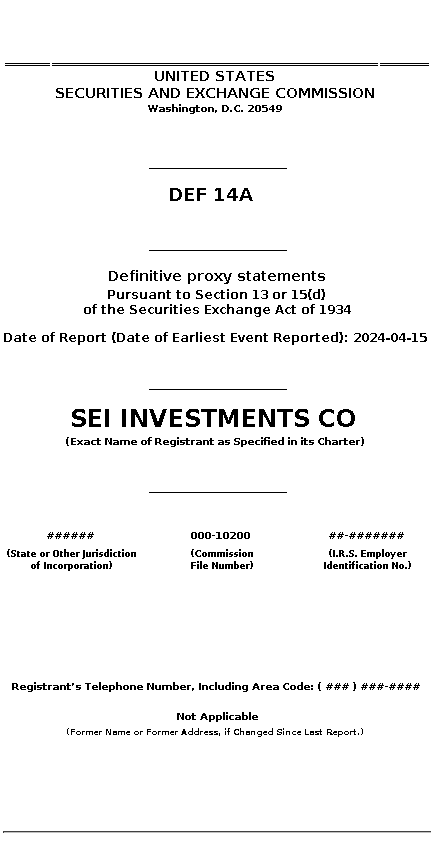 SEIC : DEF 14A Definitive proxy statements