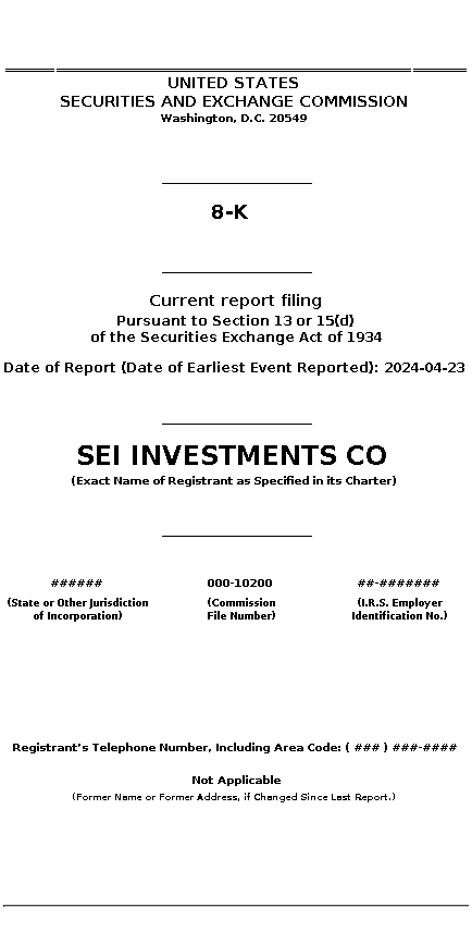 SEIC : 8-K Current report filing