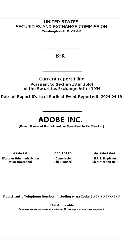 ADBE : 8-K Current report filing