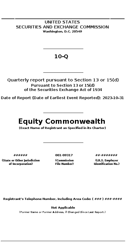 EQC : 10-Q Quarterly report pursuant to Section 13 or 15(d)