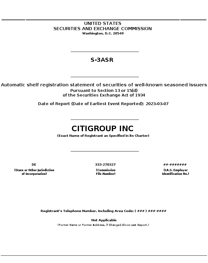 C : S-3ASR Automatic shelf registration statement of securities of well-known seasoned issuers