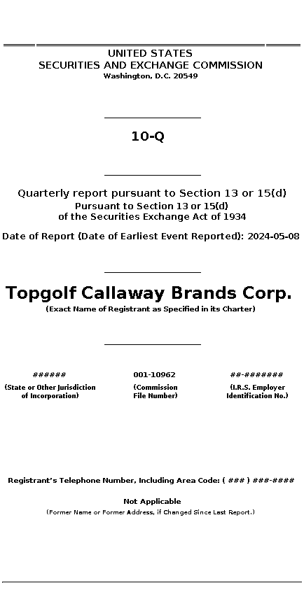 modg : 10-Q Quarterly report pursuant to Section 13 or 15(d)