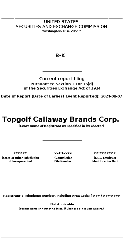 modg : 8-K Current report filing