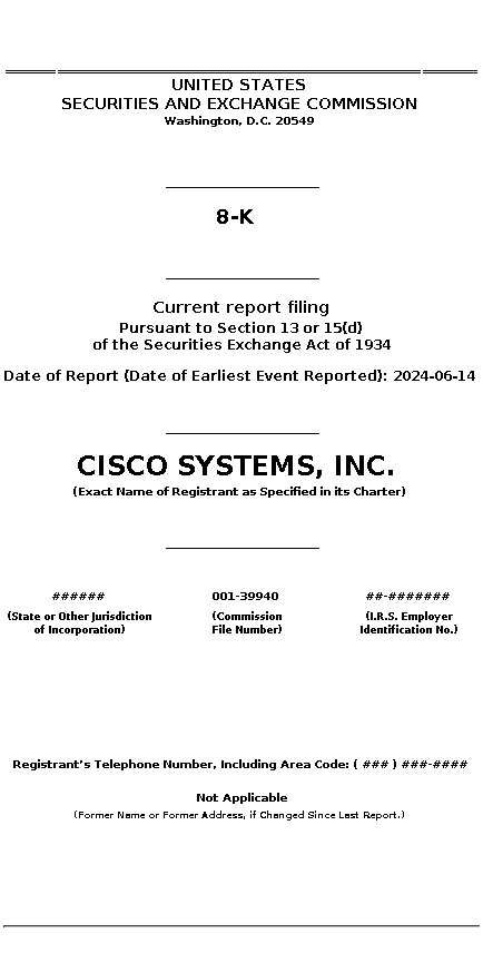 csco : 8-K Current report filing