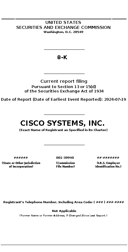 csco : 8-K Current report filing