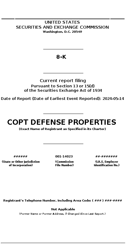 CDP : 8-K Current report filing