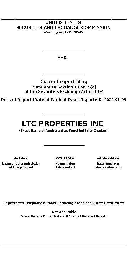 LTC : 8-K Current report filing