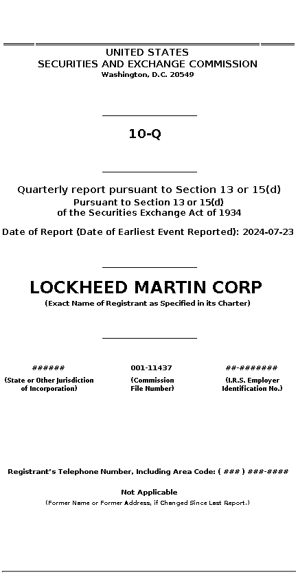 lmt : 10-Q Quarterly report pursuant to Section 13 or 15(d)