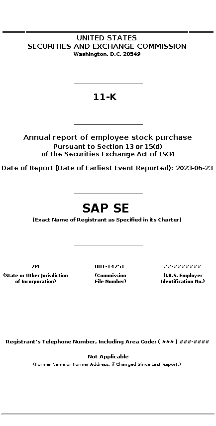 SAP : 11-K Annual report of employee stock purchase
