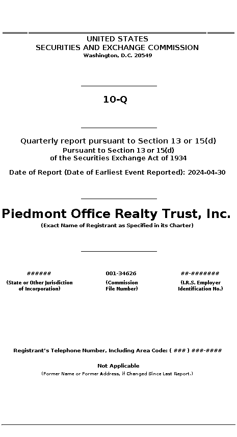 PDM : 10-Q Quarterly report pursuant to Section 13 or 15(d)