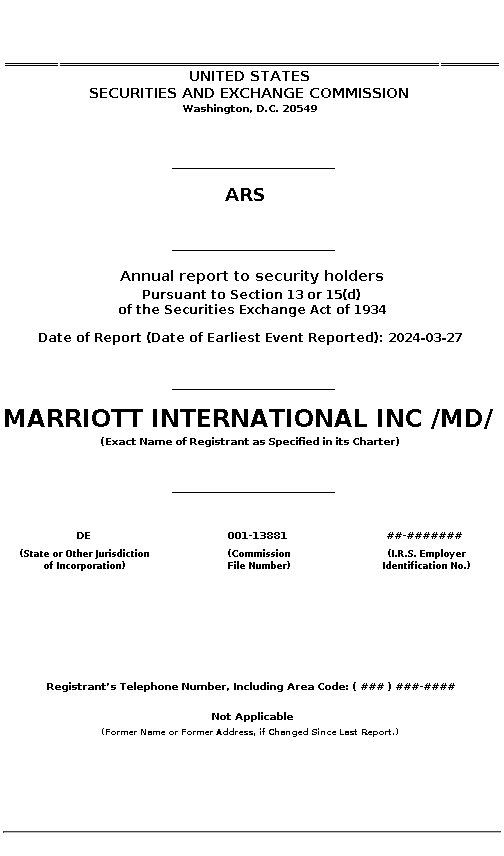 MAR : ARS Annual report to security holders