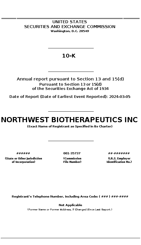 NWBO : 10-K Annual report pursuant to Section 13 and 15(d)