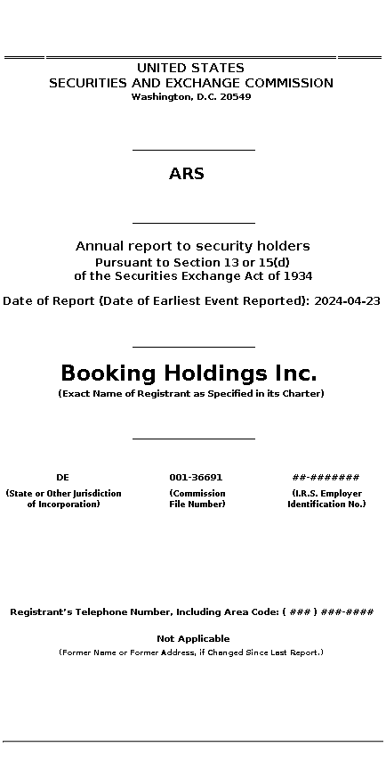 bkng : ARS Annual report to security holders