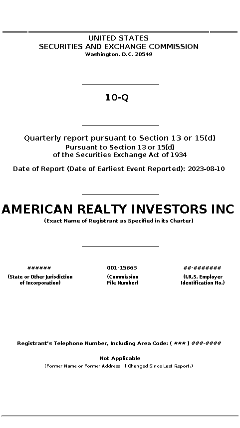 ARL : 10-Q Quarterly report pursuant to Section 13 or 15(d)