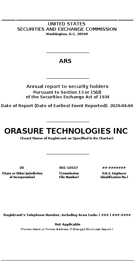 OSUR : ARS Annual report to security holders