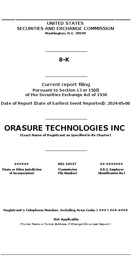 OSUR : 8-K Current report filing