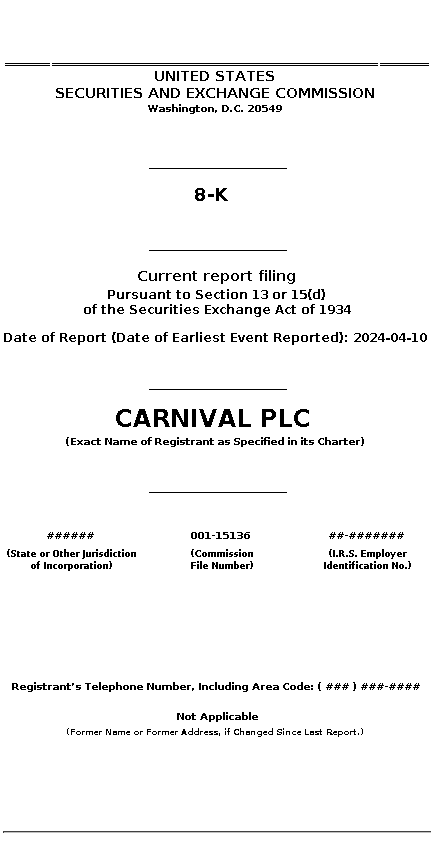 ccl : 8-K Current report filing