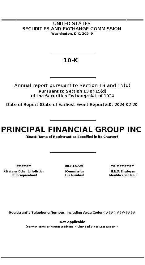 PFG : 10-K Annual report pursuant to Section 13 and 15(d)