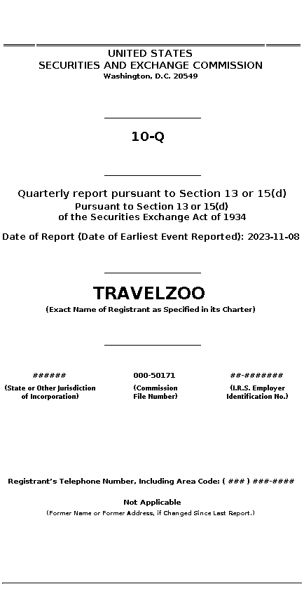 TZOO : 10-Q Quarterly report pursuant to Section 13 or 15(d)