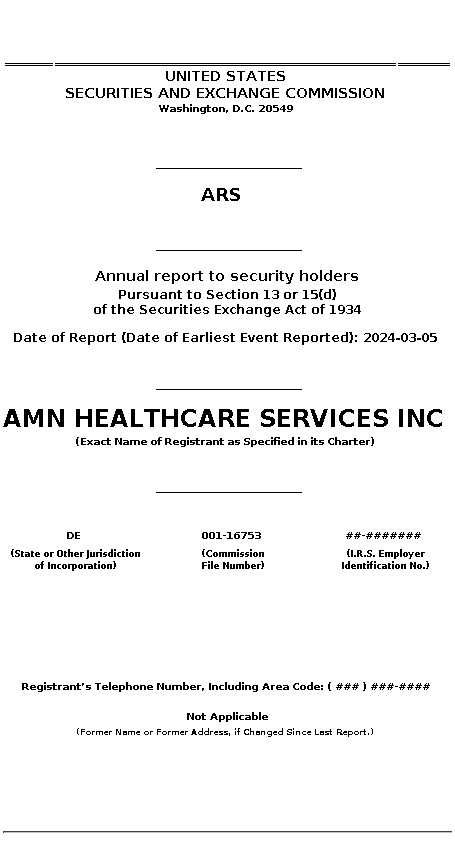 AMN : ARS Annual report to security holders