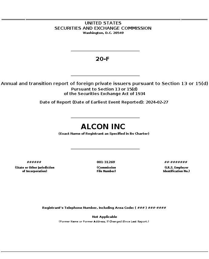 ALC : 20-F Annual and transition report of foreign private issuers pursuant to Section 13 or 15(d)