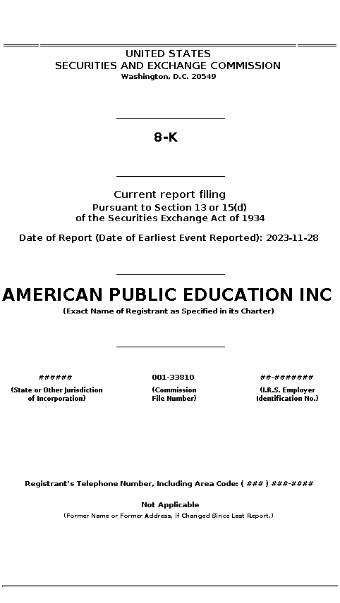 APEI : 8-K Current report filing