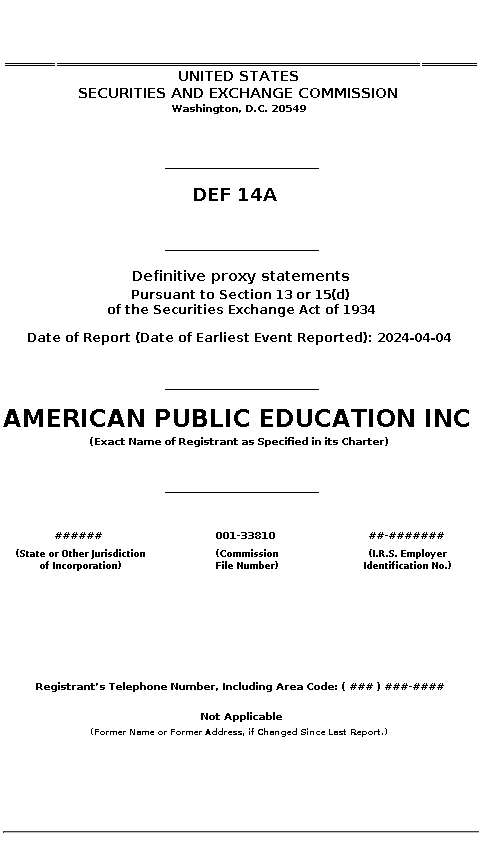 APEI : DEF 14A Definitive proxy statements
