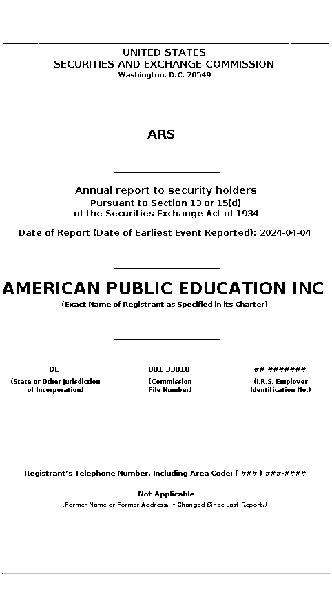 APEI : ARS Annual report to security holders