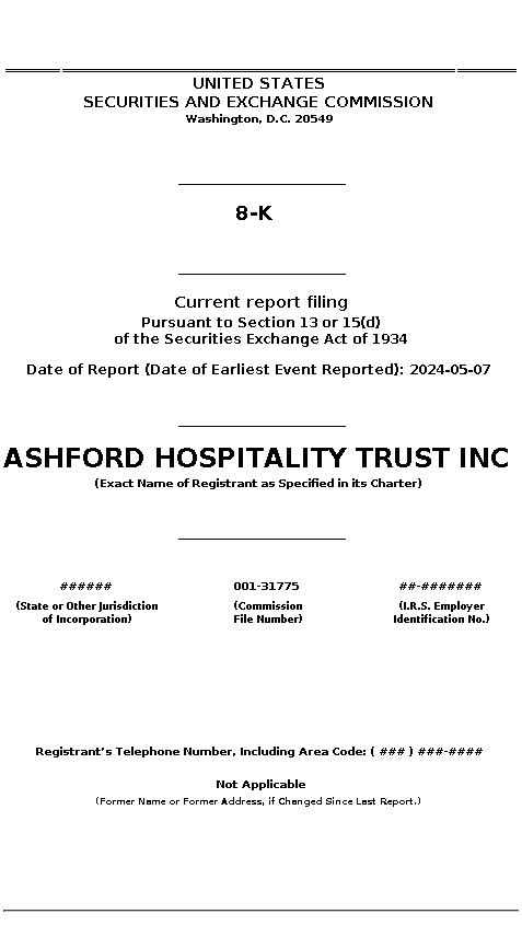 AHT : 8-K Current report filing