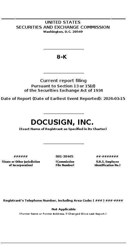 DOCU : 8-K Current report filing
