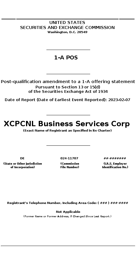 xcpl : 1-A POS Post-qualification amendment to a 1-A offering statement