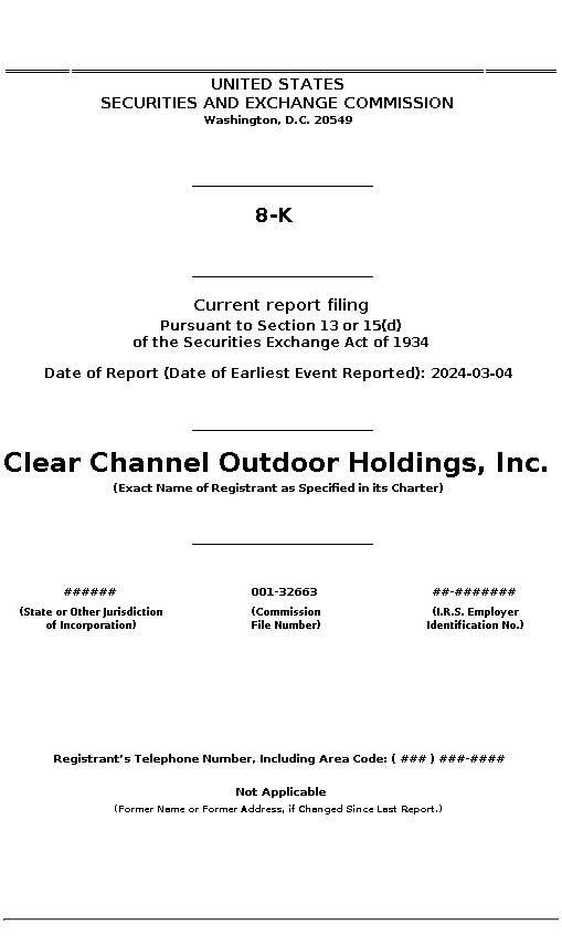 CCO : 8-K Current report filing