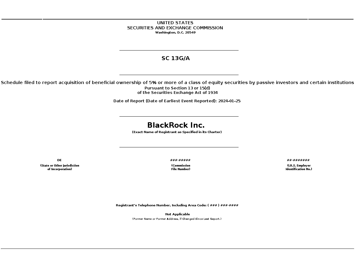 GOOD : SC 13G/A Schedule filed to report acquisition of beneficial ownership of 5% or more of a class of equity securities by passive investors and certain institutions