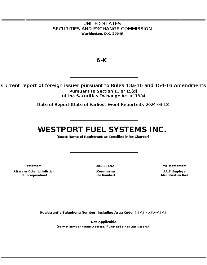 WPRT : 6-K Current report of foreign issuer pursuant to Rules 13a-16 and 15d-16 Amendments