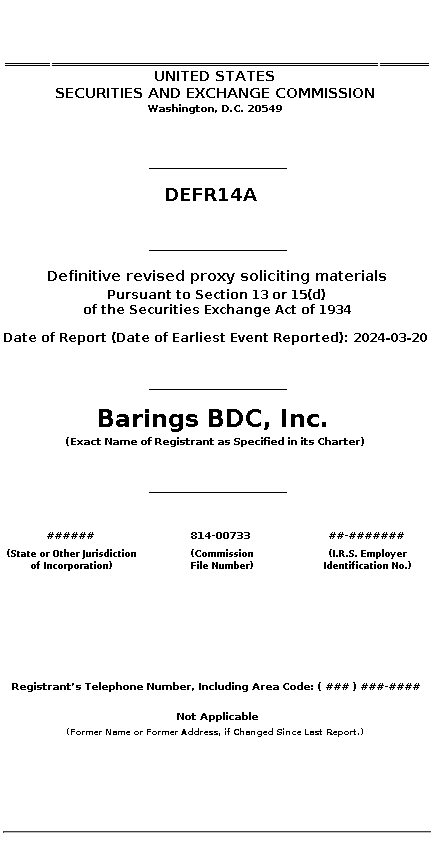 BBDC : DEFR14A Definitive revised proxy soliciting materials
